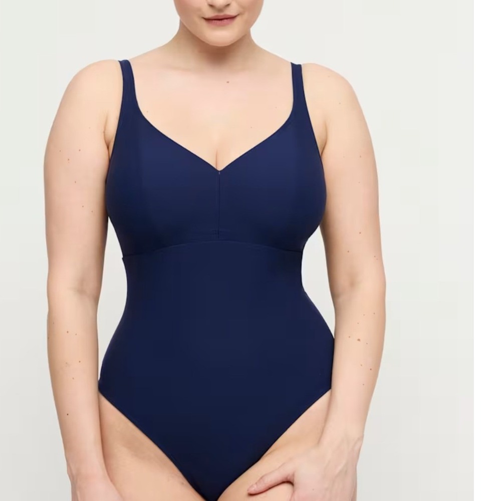PrimaDonna Swim Aswan Plunge Swimsuit Wireless Navy Water Blue US 34DD NEW Beach